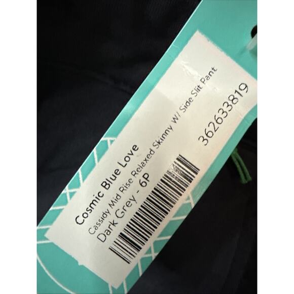 Cosmic Blue Love Cassidy Mid Rise Relaxed Skinny Pants, 28p, Dark Grey - Picture 3 of 4